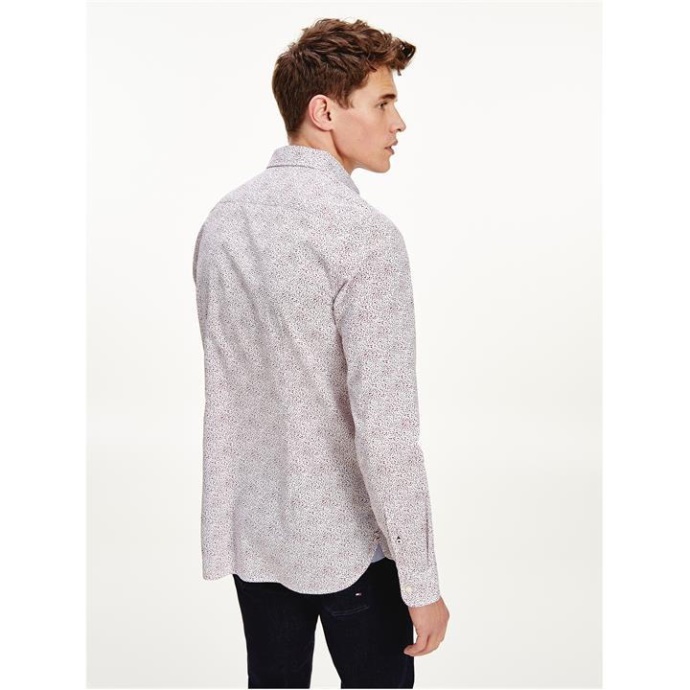 Tommy Hilfiger Danmark Hvid/rød/marineblå 0k5 Tommy Hilfiger Danmark Slim Micro Floral Skjorte