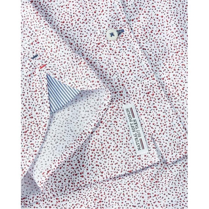 Tommy Hilfiger Danmark Hvid/rød/marineblå 0k5 Tommy Hilfiger Danmark Slim Micro Floral Skjorte